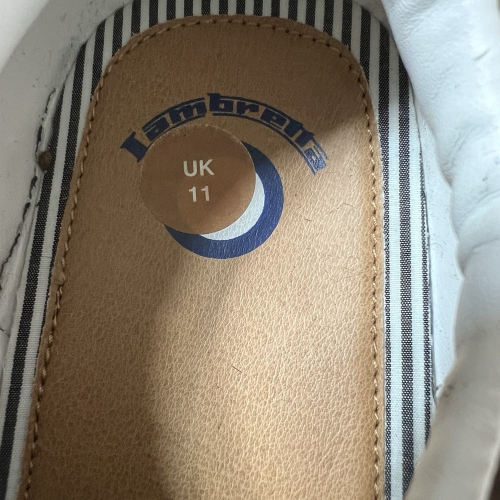 Lambretta Gazzman 3 Brown White Lace Up Shoes Retro Trainers Size UK 11 Preppy - Picture 5 of 7